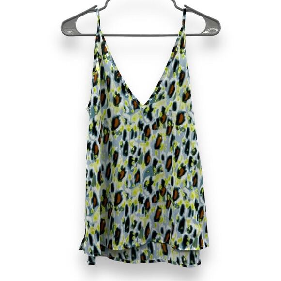 Evereve Allison Joy Mia Multicolor‎ Leopard Sleeveless V Neck Cami Tank Top Sz M - Picture 6 of 10